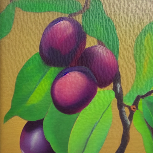 A plum tree oil painting on canvas