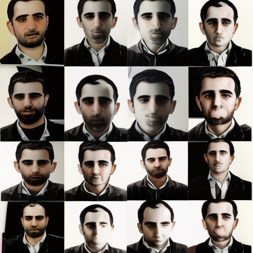 photo collage portrait of Stelios Kazantzidis, symmetrical