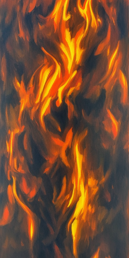 a painting of Burning from the inside