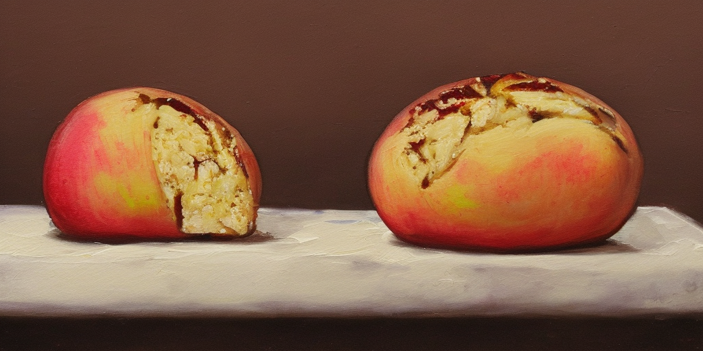 a painting of The baked apple stollen 