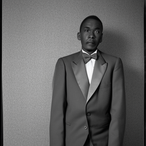 African American man in a suit, no blur, 4 k resolution, ultra detailed by william eggleston