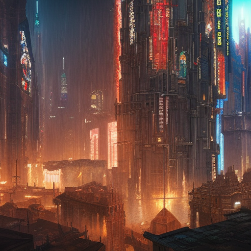 ancient medieval city in cyberpunk style, fantastical epic, hyperrealistic, highly detailed, 4 k hd