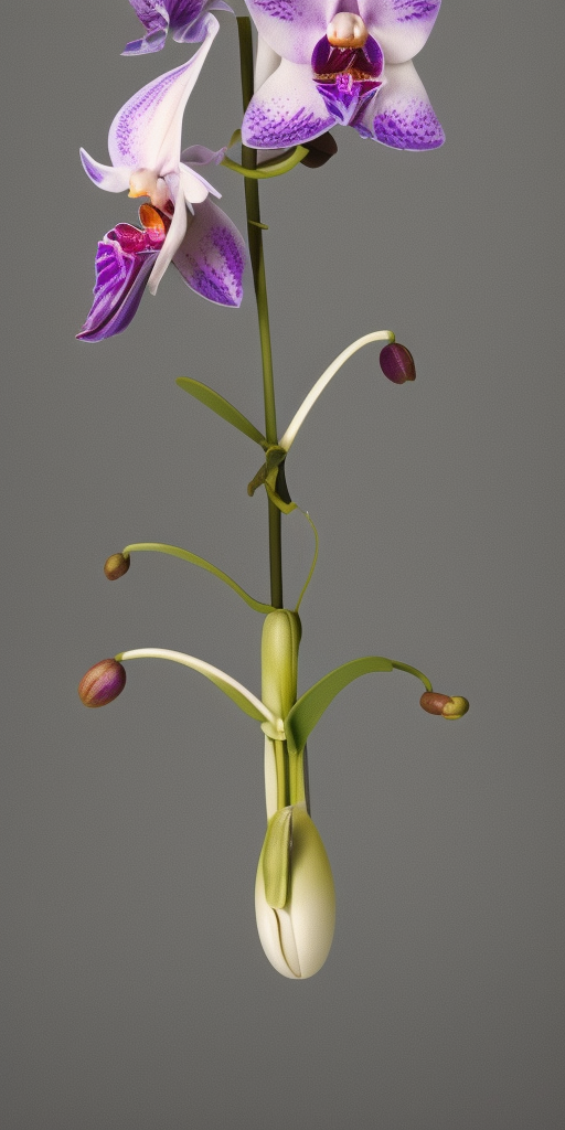 a H.R. Giger of an orchid blossom opens and out comes a rocket (like from an egg)
