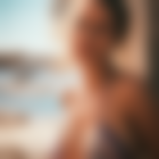 Woman in bikini ultra-realistic portrait cinematic lighting 80mm lens, 8k, photography bokeh
