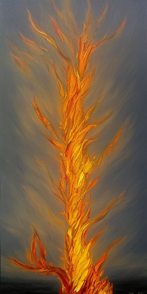 a painting of a Burning Tree