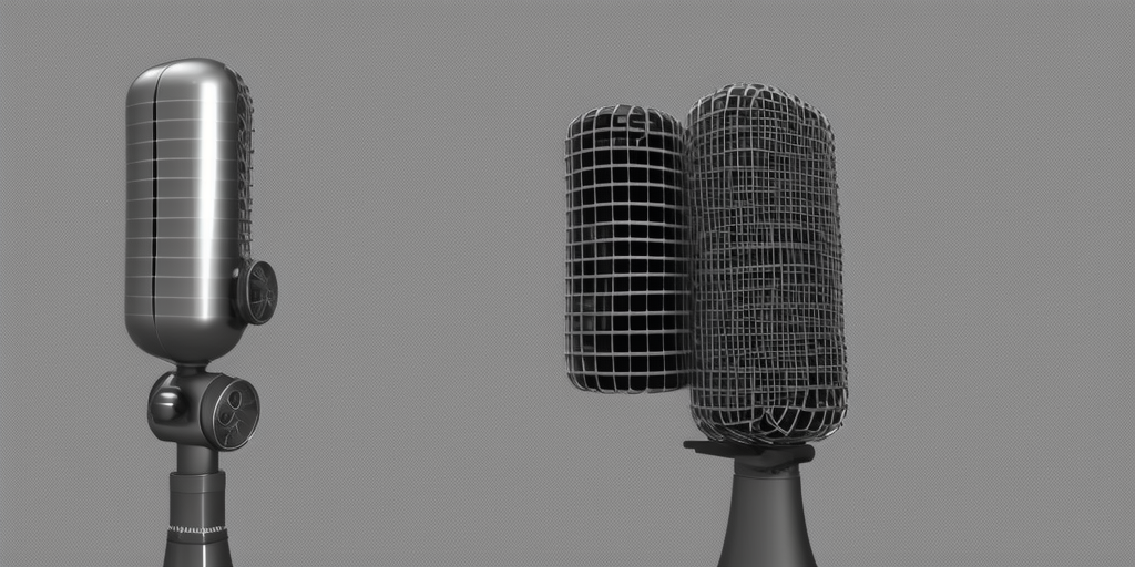 a 3d rendering of a Microphone Transformer