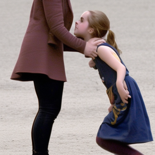 Emma Watson kissing a little girl in love story movie 