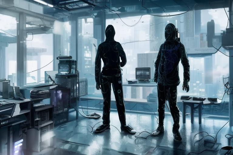 cyberpunk hackers in high tech compound by Emmanuel Lubezki