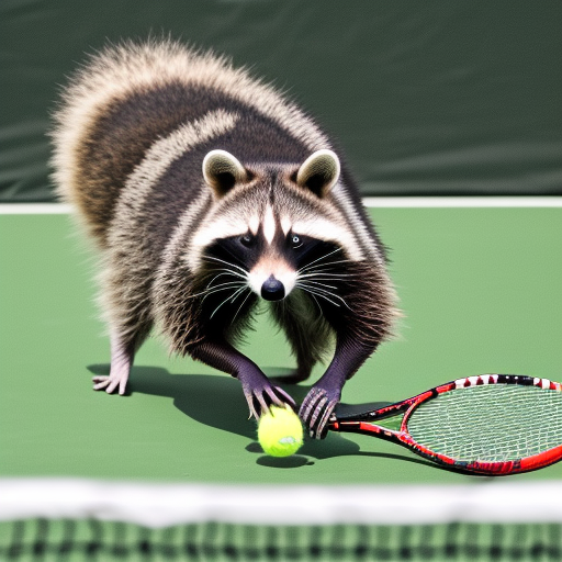 racoon playing tennis