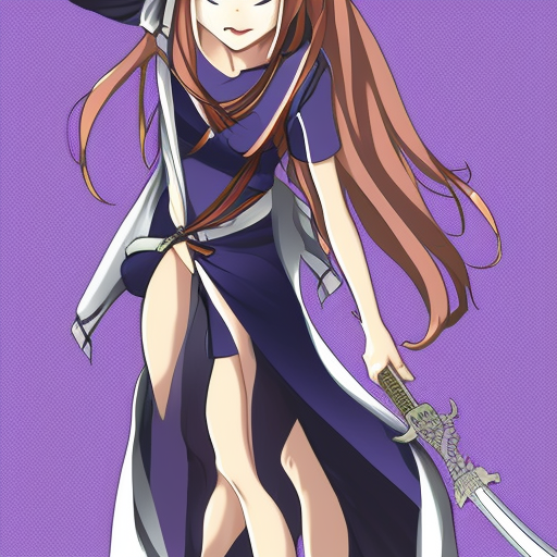 Female anime charactor with sword
