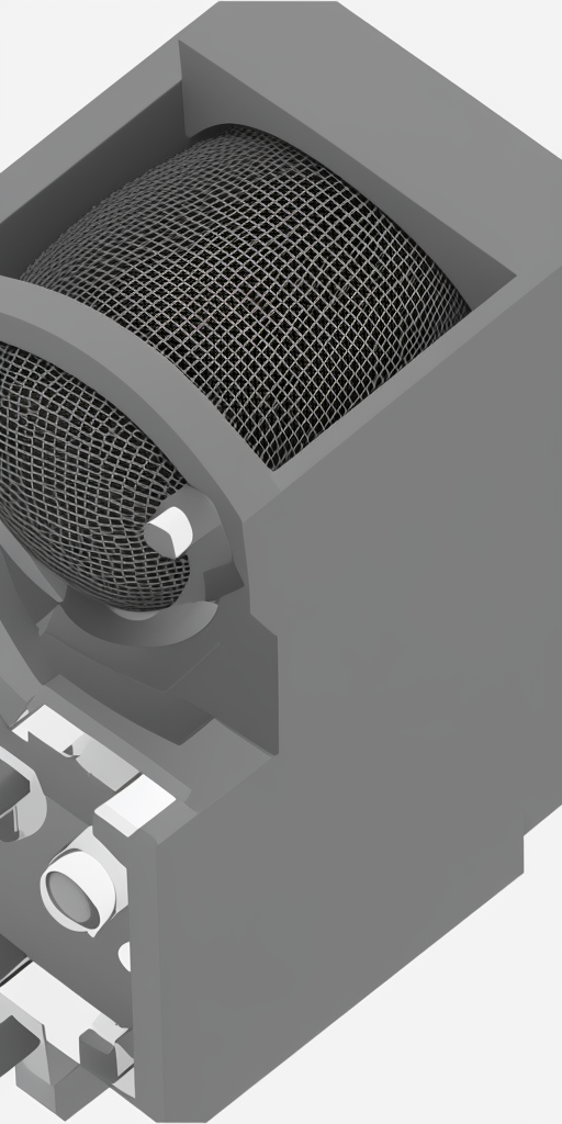 a 3d rendering of a Microphone Transformer