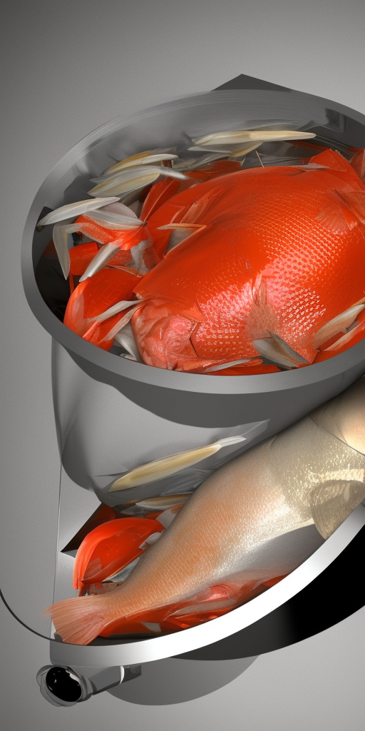 a 3d rendering of Boiling fish