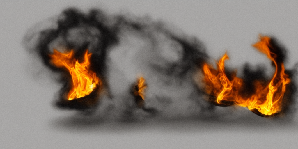 a 3d rendering of a Burning animal