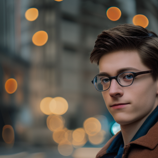 peter parker taking pictures. ultra-realistic portrait cinematic lighting 80mm lens, 8k, photography bokeh