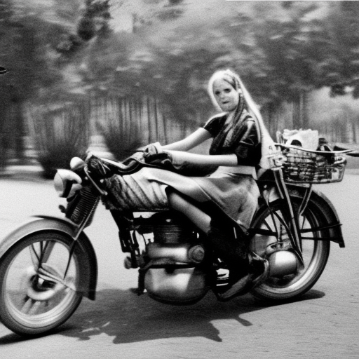 a  up girl on a motorbike