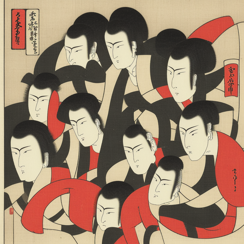 Bauhaus band Ukiyo-e Japanese woodblock 