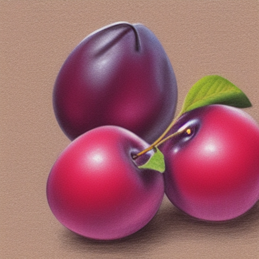 A plum tree pencil illustration high quality