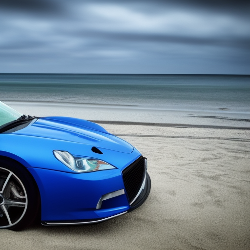fast car on a beach