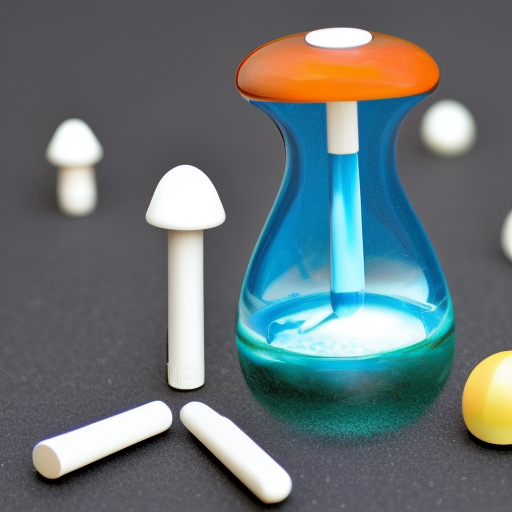 science vial, magic, mushrooms