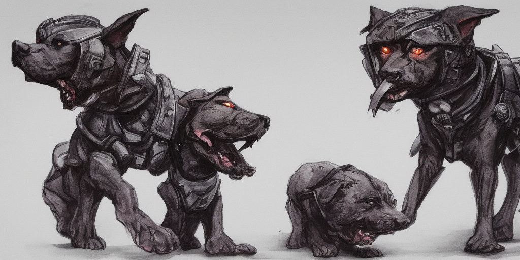 a artstation of First thought: Cerberus, this could be a good dog, a dog that is sometimes a bit much, but a good dog, that could be him. Second thought: damned tanks, damned sword, damned war culture – all the shit that forces me to run around fully armored. Third thought: ZERRRRBERUS is one, as I am, one of the youngsters who had a sword pressed into their hands without being asked. Thought gap: Breath Fourth thought: OOOO ZERRREBERUSSS, the great Hades, who is basically the same as us, only appears big and strong on the outside. Thought gap: Schnauf, Schnauf Fifth thought: Let's be honest: He doesn't appear like that anymore, he lets himself appear, uses as figures who, without having to show himself, play his stronger, greatness. Sechter thought: Oh Cerberus, the life of another, that's what our lives have in common. 