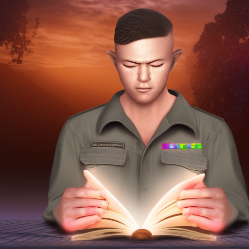  mind reading  in future when solider  in mystic book in temple ultrarealistic render