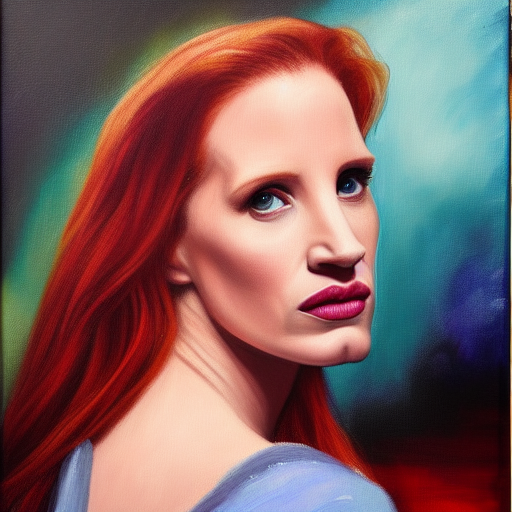 jessica chastain  oil painting on canvas