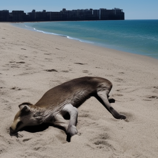 the beach, liminal space, dead animals