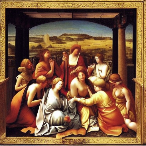 harem in a Renaissance painting 