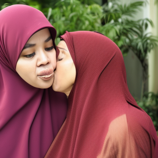 two ustazah malay woman kissing 