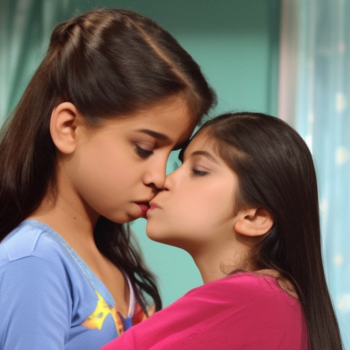 two preteens actress India girl kissing in drama tv 