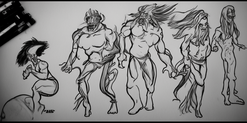a ink drawnig of Run Run Wheeze Run out Prevent Support on your knees Fight back up Take a deep breath! OOOO ZERRREBERUSSS, the great Hades, who is basically the same as us, only appears big and strong on the outside. 