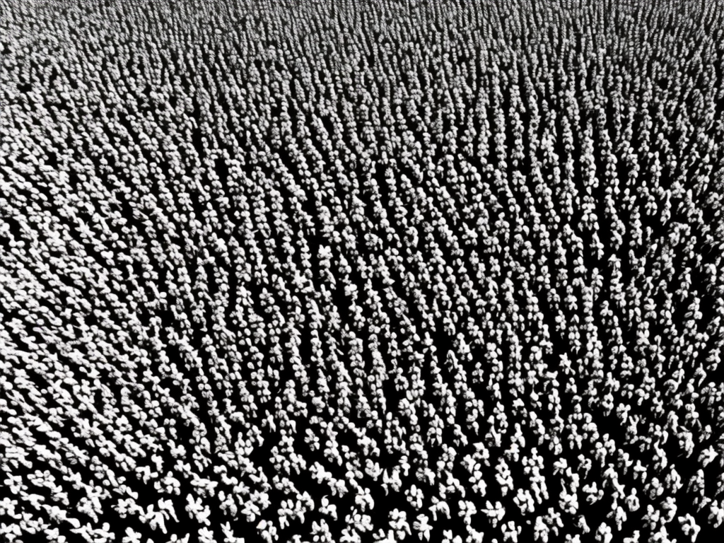 thousands of demons marching on earth, surreal image, 45 degree distant top view, wide view
