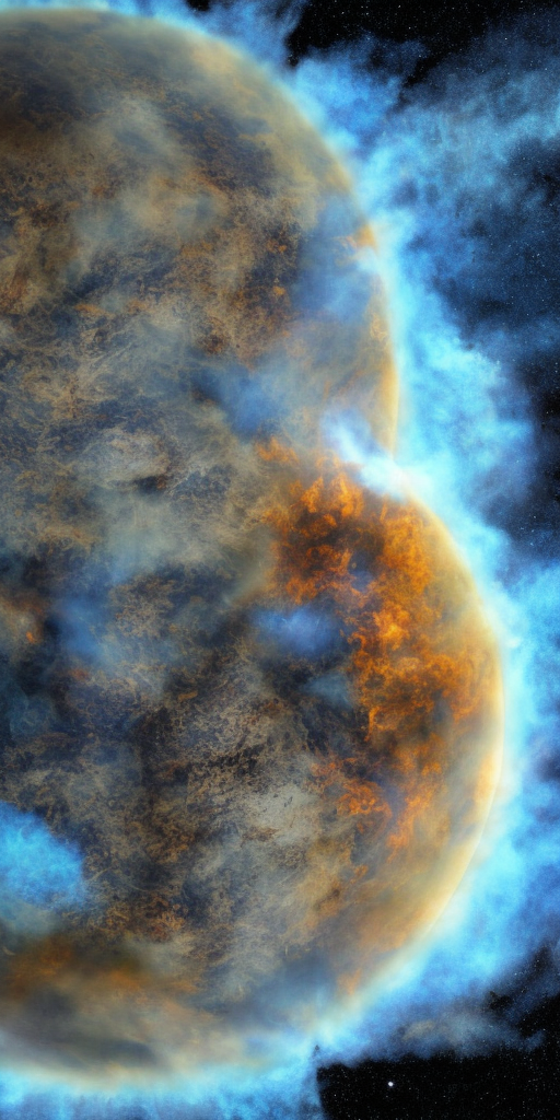 a photo of a burning planet
