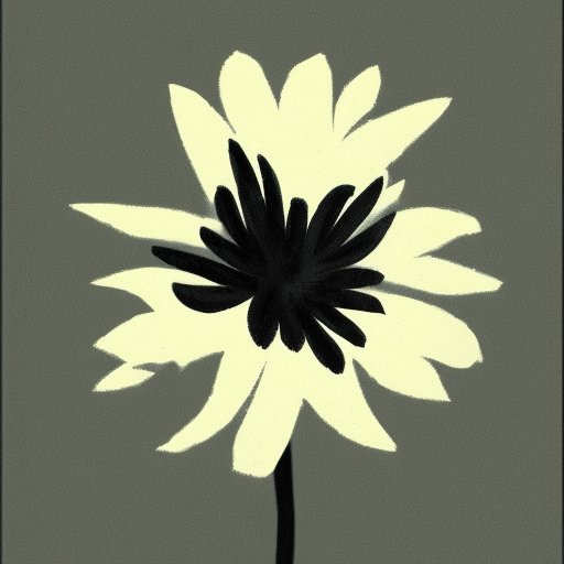 minimalism flower sumi-e style
