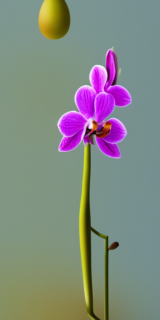 a rocket flies through an orchid