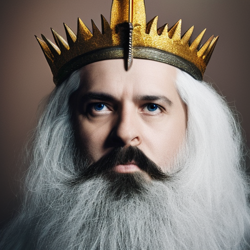 Christian god, with very strong body, gray hair, big beard, using a astonishing golden crown with precious glowing stones in 6 different colors, has a sword on his hand, walking on clouds, with flame aura, ultra detailed, 8k, realistic, ultra-realistic portrait cinematic lighting 80mm lens, 8k, photography bokeh