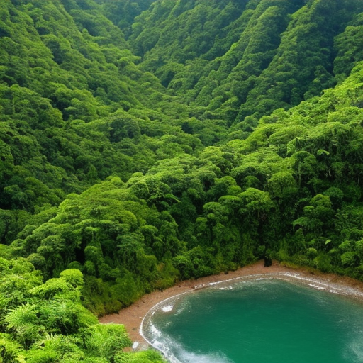 Mountain, rainforest, large caves, large pools of warm water, poison shooting plants