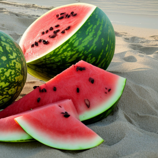 watermelon on the beach, hd