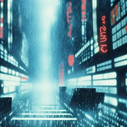 A computer screen, in the style of the "Tears in the rains" scene of "Blade Runner"