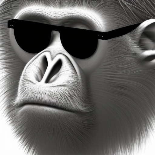 evil monkey with cap , with sunglasses and black jacket realistic