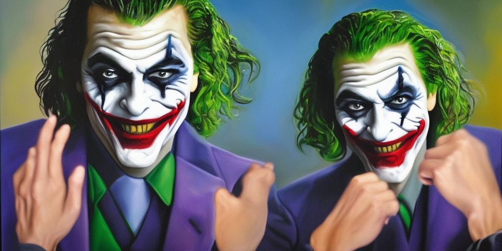 a oil painting of george clooney as the joker