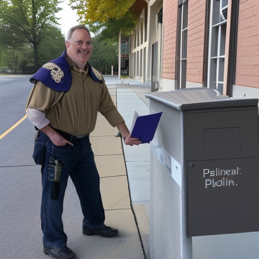 Paladin delivering mail from the post office in armor