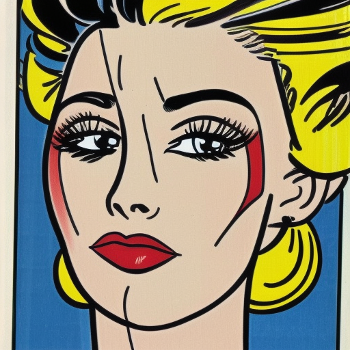draw a face woman portrait inspire in roy lichtenstein comic book