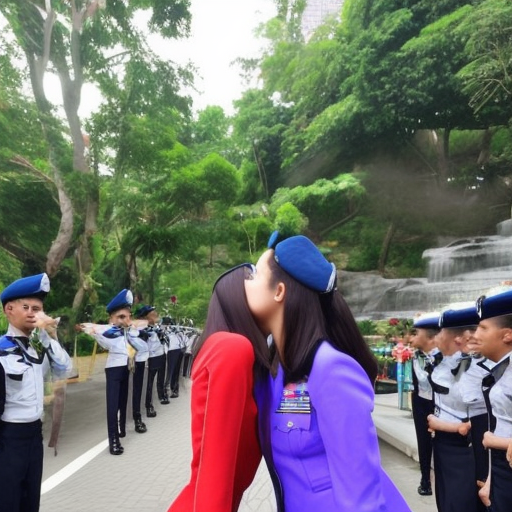 two kadet polis malaysia girl kissing 