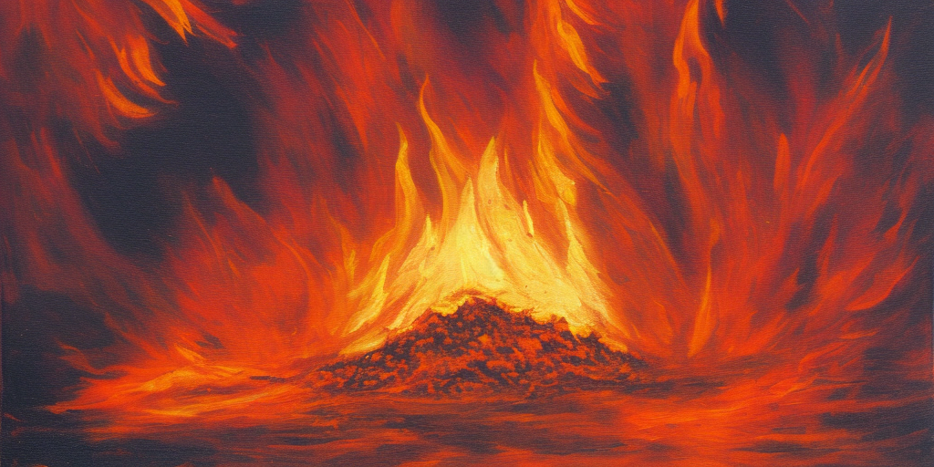 a painting of a burning earth