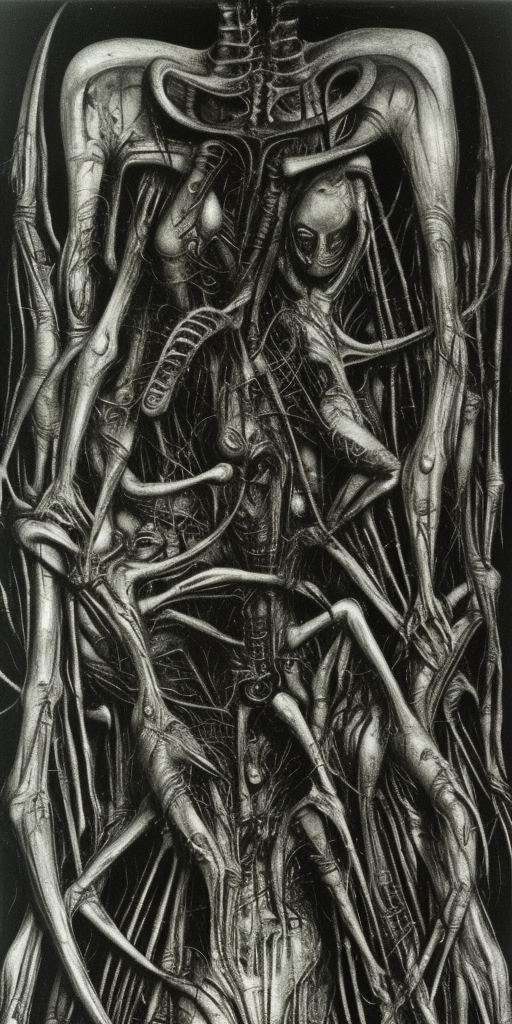 a H.R. Giger of drowning people