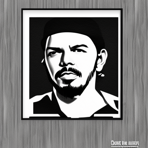 che guevarra black and white pencil illustration high quality