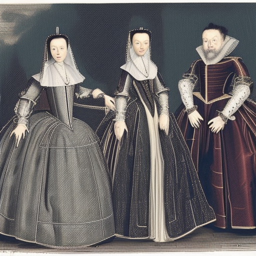 three pregnant Elizabethan women marrying one man
