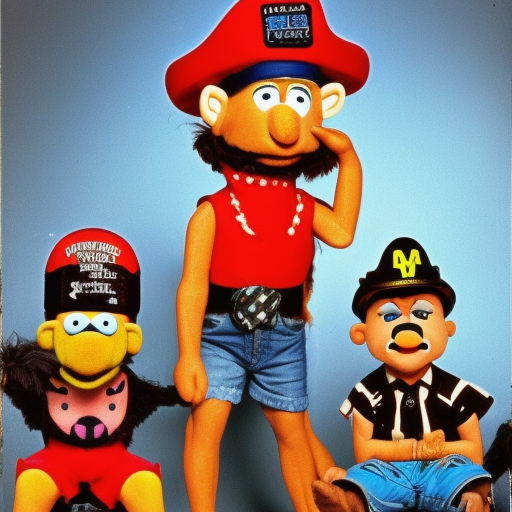  the village people as babies in the style of muppet babies