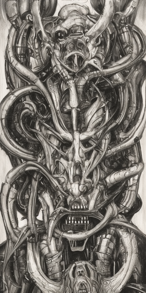 a H.R. Giger of breathe! Cerberus, this could be a good dog, a dog that is sometimes a bit much, but a good dog, that could be him. Run Stop briefly, bend back and take a breath! tanks, sword, war culture – all that forces me to run around fully armored. Run Keep running and japs! ZERRRRBERUS is one, as I am, one of those young people who had a sword pressed into their hands without being asked. Run Run Wheeze Run out Prevent Support on your knees Fight back up Take a deep breath! OOOO ZERRREBERUSSS, the great Hades, who is basically the same as us, only appears big and strong on the outside. Run Keep running Breathe Keep breathing! If we are honest: He doesn't appear like that anymore, he lets us appear, uses us as figures who, without having to show himself, play his stronger, greatness. Whew Whew Whew Uf,Uf,Uf! Oh Cerberus, the life of another, that's what our lives have in common. O Cerberus you dog, by your very nature you are condemned to live for someone else's world. Dogs do not have their own cultural problems, they only carry those that have been attached to them. Run Wheeze Run Wheeze Stumble Puffing and tumbling Breathe and catch yourself Take a breath and pause for a moment! It is our tasks that reduce us, that make us myths, those who see evil, who raise swords and bark. Staring across the border so that no one dares to watch. Run Pressure Run Pressure Run Schnauf It squeezes the lungs, it squeezes the heart, it presses the head Keep running Keep breathing I keep walking into the other world, puffing and groaning, sweating, swimming in my tank. With trembling arms, hold coats of arms of the underworld.
